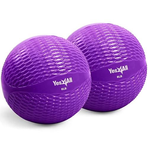 Image of Yes4All Weighted Toning Balls for Exercise, Soft Medicine Balls for Exercise, Pilates, Yoga, Balance, Flexibility, 2-10lbs