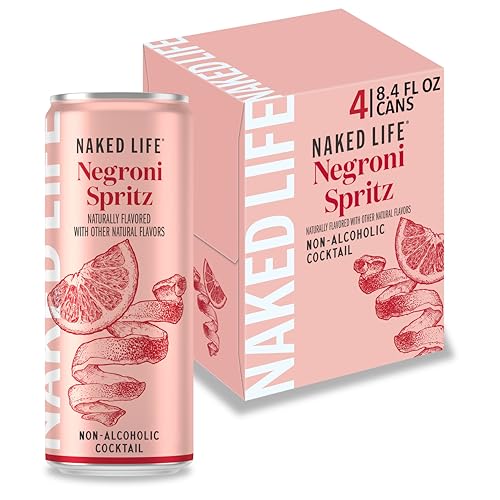Naked Life Non-Alcoholic Drinks, Negroni Spritz, Zero Sugar, Award-Winning Alcohol-Free Cocktail,...