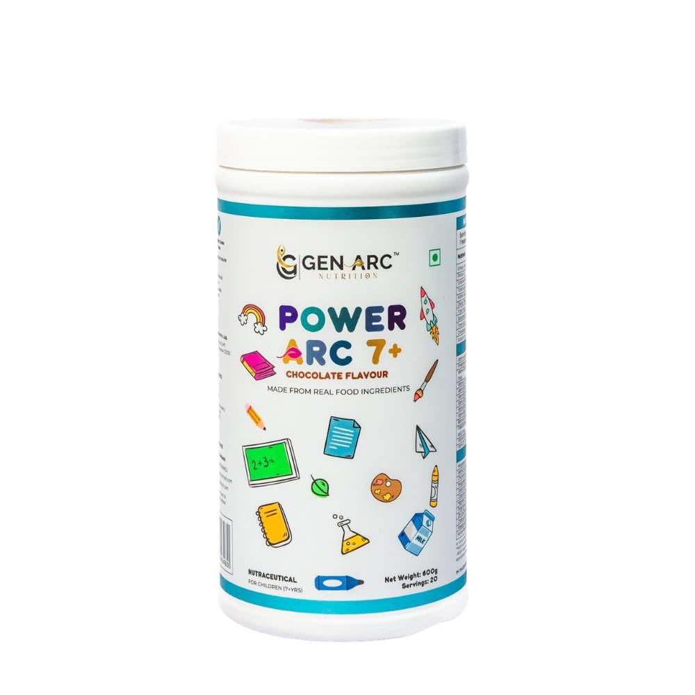 Gen-Arc Nutrition Power ARC 7 Kids Protein Powder for 7+ Years | Complete Protein & Daily Nutrition Blend with Millets, Oats, Nuts, Brahmi, Vitamins, Minerals & Omega-3 | Chocolate Flavour | 600g-image-25