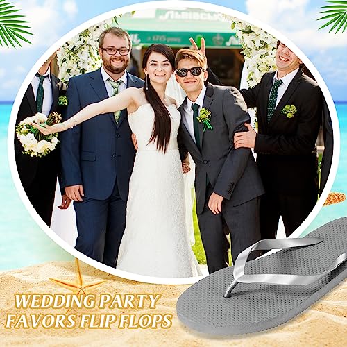 Image of Unittype Flip Flops Bulk for Wedding Guest Slippers Wedding Flip Flops with Cards Bags for Pool Beach Party