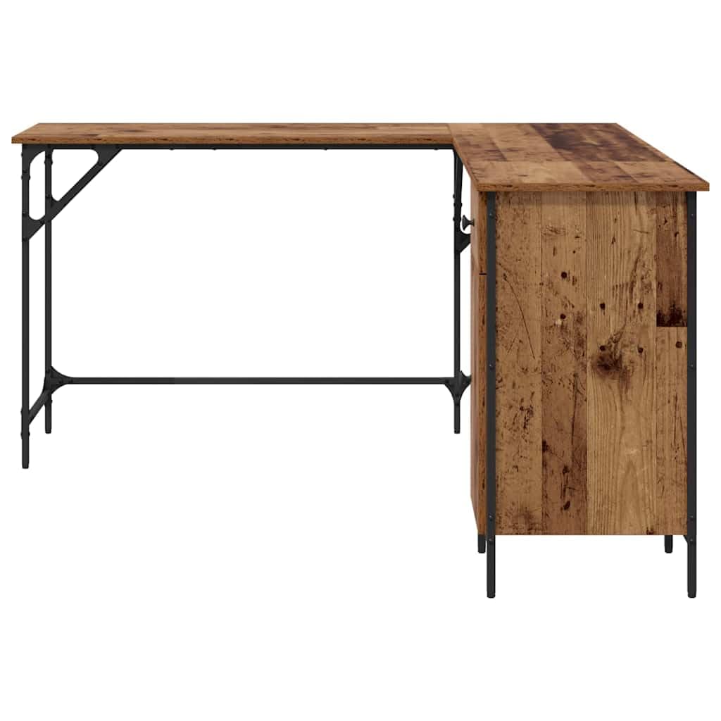 Scrivania Angolare Porta PC 141x141x75 cm in Legno Ingegnerizzato | Tavolo da studio angolare con ripiani integrati per riordinare l'ufficio. Struttura solida con gambe quadrate stabili.