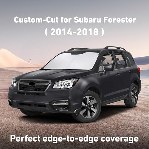Image of EcoNour Windshield Sunshade Compatible for Subaru Forester 2014-2016 2017 2018, Sun Visor for Front Windshield & Window Sun Shade Cover, UV Heat Blocker & Protector, Car Accessories