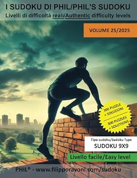 Paperback 300 Phil's Sudoku 9x9, livello facile/Easy level - Volume 25/2025: Livelli di difficoltà reali/Authentic difficulty levels (Italian Edition) [Italian] Book
