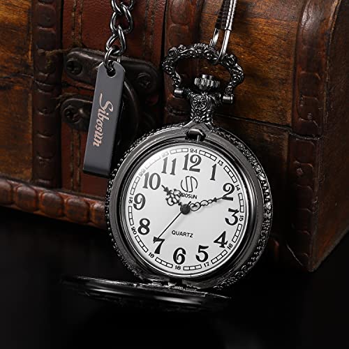 Sibosun Doctor Who Pocket Watch Dr. Who Quartz Pocket Watch With Chain For Men Women Black Case White Dial Vintage Full Hunter… #TOP1