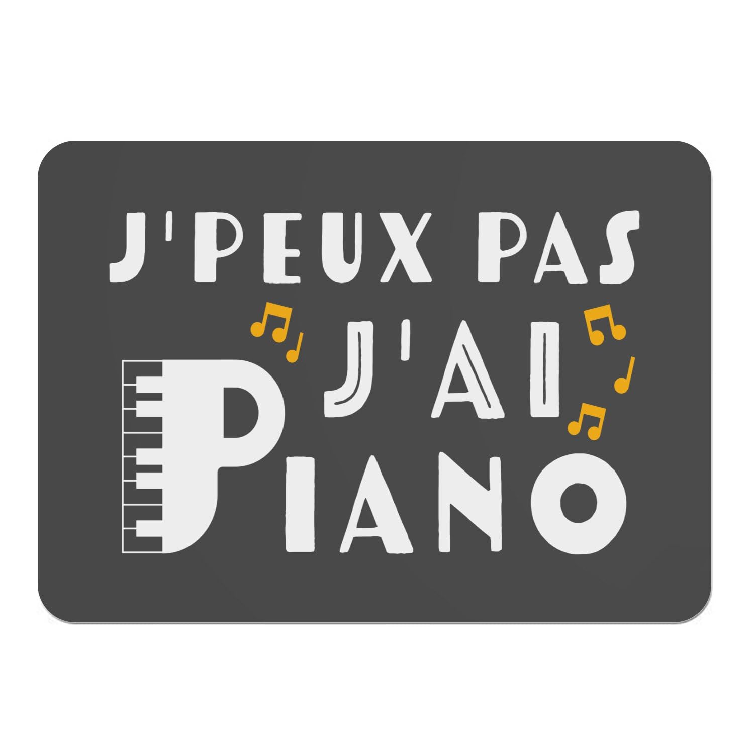 Napperon noir instrument musique cadeau idéal prof de piano lot de 4