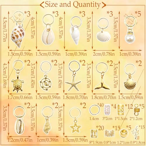 149 piezas accesorios para cabello en concha natural y metal dorado miniatura 5