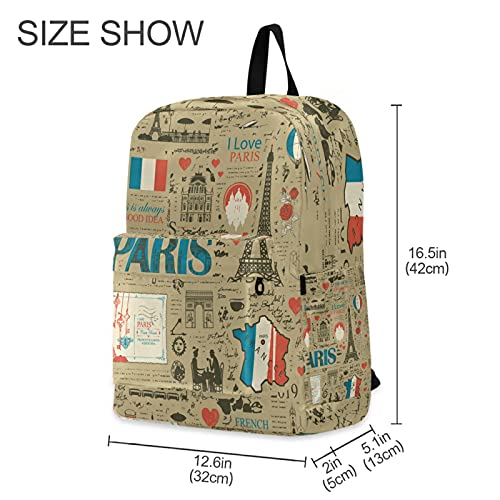 Fustylead Personalized Kids Backpack, Durable School Bag for Boys Girls (Theme Of France)2