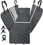 URPOWER 6-in-1 Dog Car Seat Cover for Back Seat, Waterproof Dog Car Hammock with Mesh Window & Side Flap, Pet Backseat Protector for Car, SUV, Truck