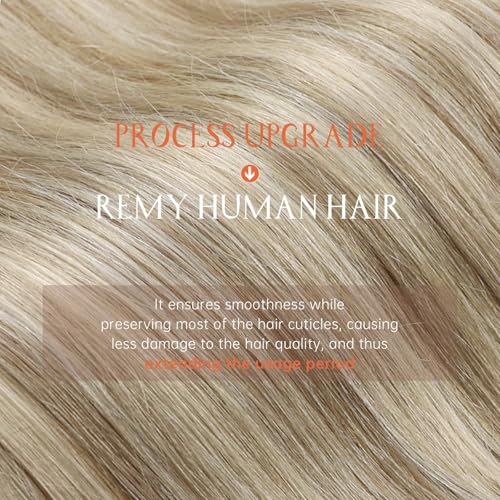 Sunny Hair CP_P16-22_18 Sunny Clip In Hair Extensions Blonde Clip In Extensions Real Human Hair Blonde Hair Clip Extensions Invisible Clip In Extensions Light Blonde Highlights Golden Blonde Hair Extensions 7Pcs 18Inch thumb #3