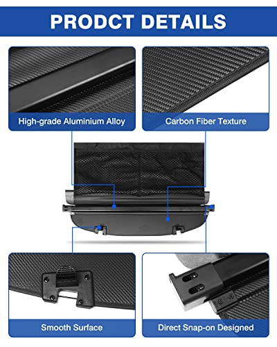 Autorder Upgraded Cargo Cover Custom Fit For Mazda Cx-5 2017-2023 Accessories Trunk Shade Cover No Gap With Storage Cargo Net Carbon Fiber Retractable Security Shield Shade #TOP6