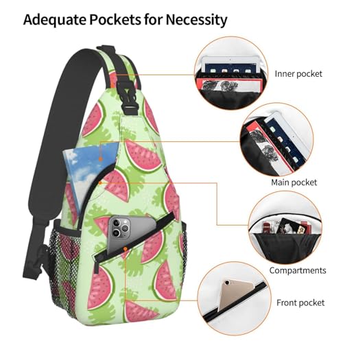 Summer Watermelon Sling Backpack Unisex Crossbody Chest Bag Shoulder Chest Bag For Women Men Hiking Travel4