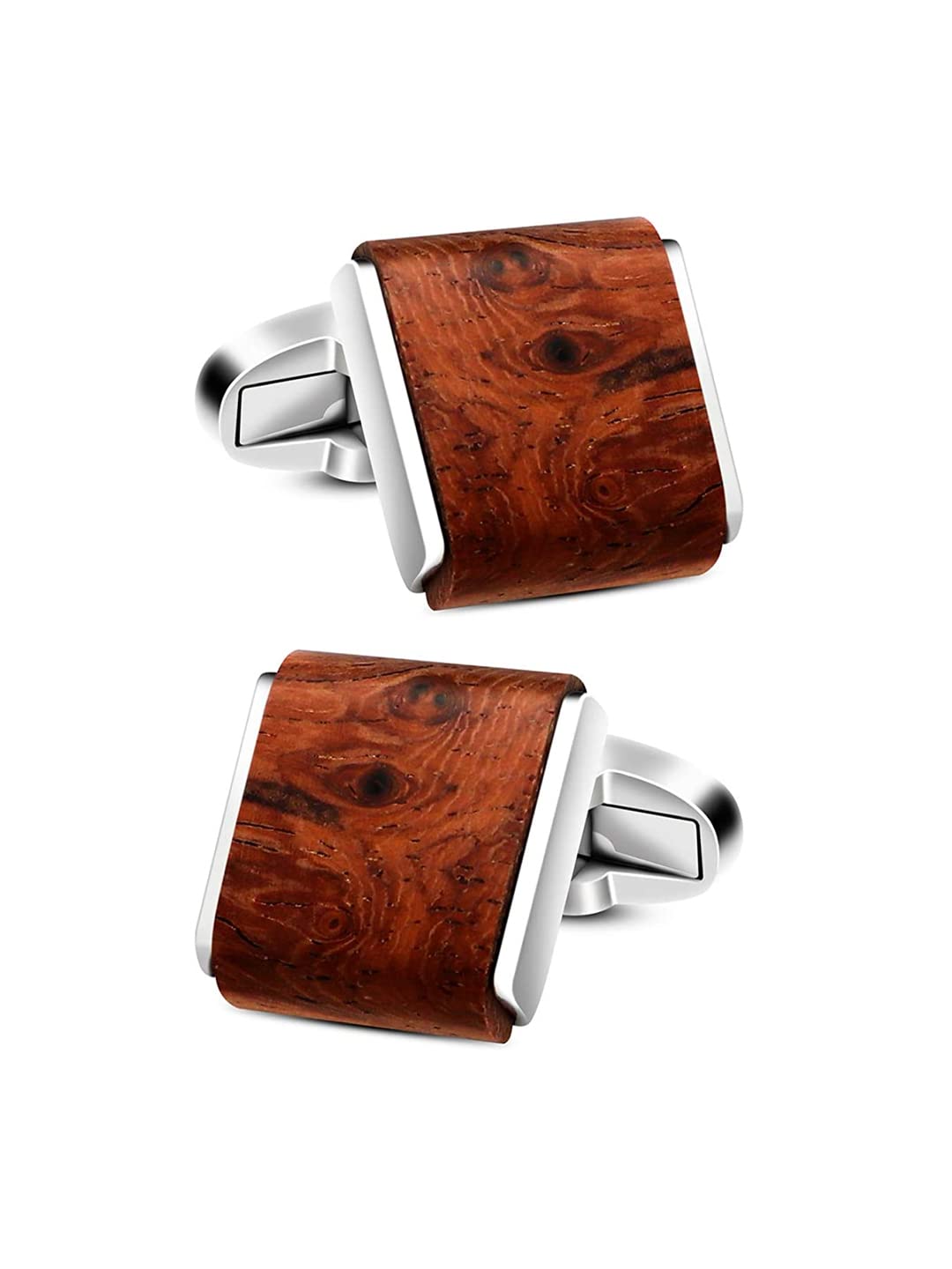 Yellow ChimesCufflinks for Men Stainless Steel Formal Multicolor Silver-Plated Cufflinks for Men and Boy's