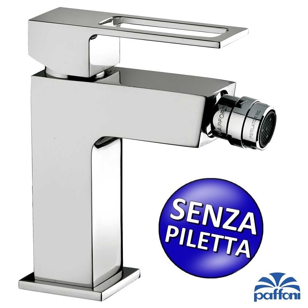 Paffoni Miscelatore per Bidet EF131CR senza Piletta, Rubinetto Miscelatore Serie Effe, Design Moderno Minimal Elegante, con Perlatore Girevole, Ottone Cromato
