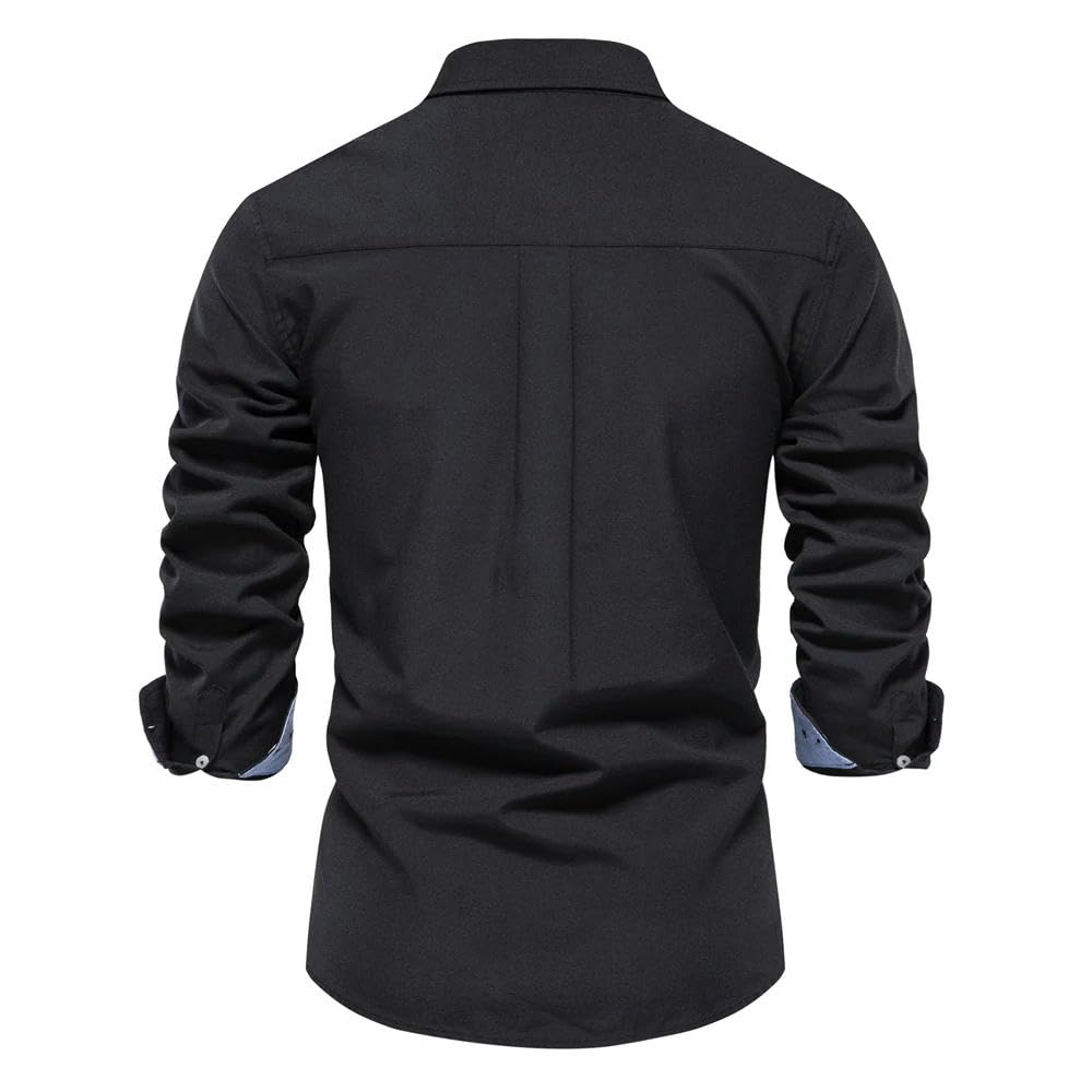 Chemise en coton Oxford à manches longues pour homme - Sociale - Business - Loisirs