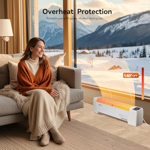 Beyond Heat Electric Baseboard Heater, 1500W Convection Heater With Adjustable Thermostat And Overheat Protection thumb #4