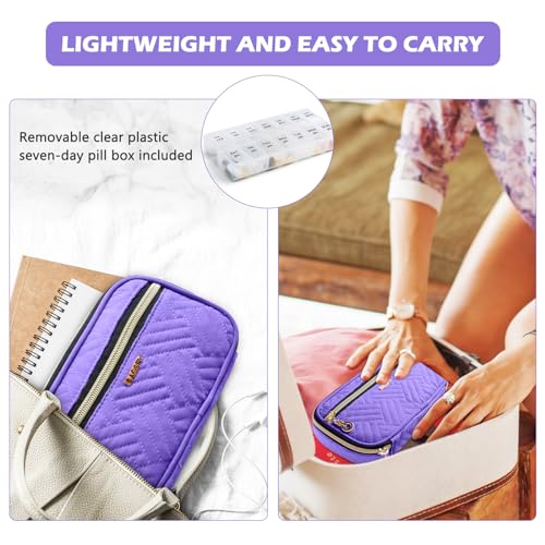 Image of BAGSFY Pill Organizer Case 2 Times a Day- Weekly Medicine Organizer Travel Pill Box with Removable 7 Day Medicine Case Container for Fish Oil, Vitamin, Supplement