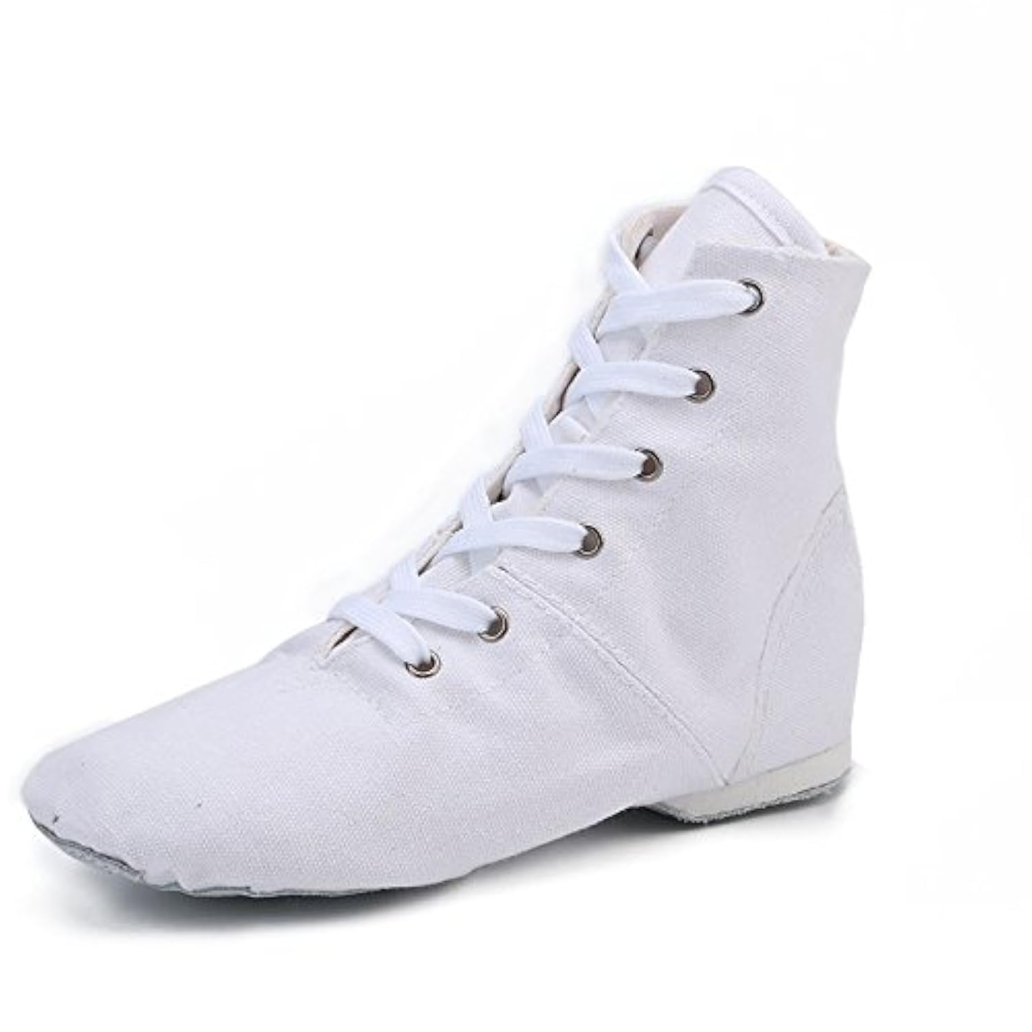 missfiona Bottes de Jazz pour Femme - Chaussures de Danse Plates à Lacets avec Semelle Fendue