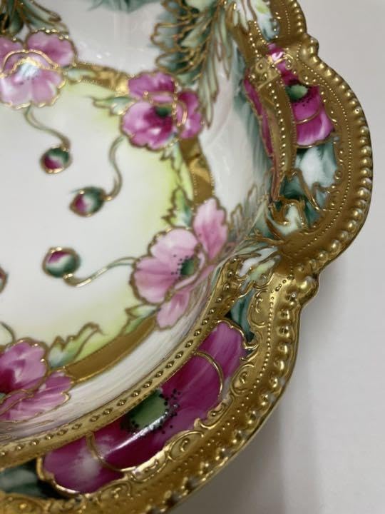 オールド ノリタケ ピンクポピー柄 大ボール 1個