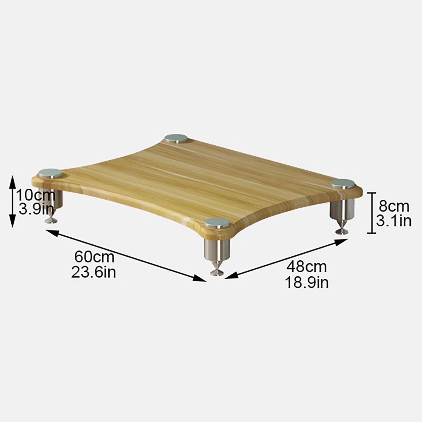 Armoire en bois massif avec pieds absorbant les chocs pour amplificateurs, appareils de diffusion en continu, haut-parleurs – Support audio en bois à 1 niveau pour une meilleure qualité sonore