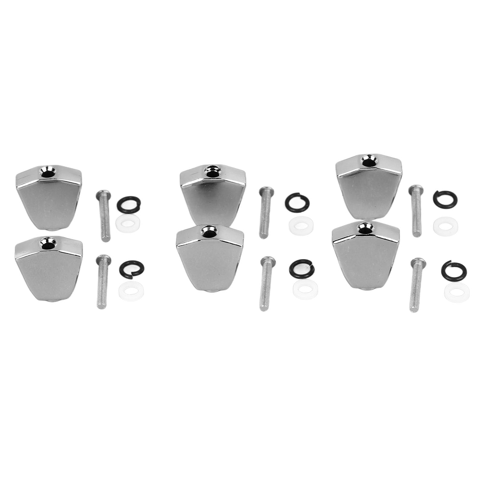 6 Pcs Guitar Tuning Pegs, Knob Tuning Keys Buttons Metal Small Square Shape Guitar Tuning Peg Acoustic Guitar Tuning Pegs Machine Head Tuners for Electric or Acoustic Guitar(Silver)