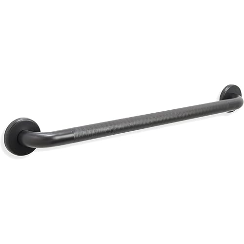 Safety Grab Bar - ADA Handrail for Shower Bathroom Home/Type 304 Stainless Steel/Elderly Handicap/Knurled Grip/Oil Rubbed Bronze / 24"
