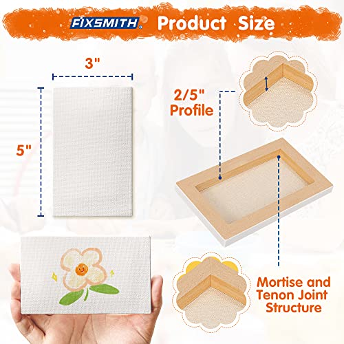Image of FIXSMITH Mini Stretched Canvas for Painting - 24 Pack 3 x 5 Inch, 2 /5 inch Profile Small Canvases, 100% Cotton Primed Blank Canvas, Home Decor Project, Art Supplies for Acrylic Oil Painting