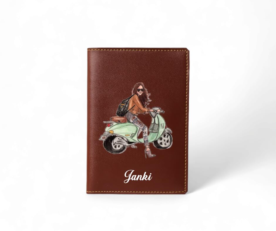 Image of Unisex Passport Cover for Men & Women | Printed, Classy & Stylish | Vegan Leather Passport Cover for Travel (Brown)