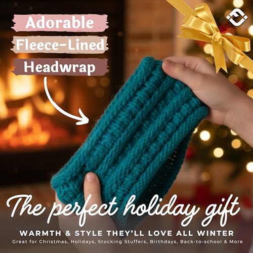 Image of Funky Junque EK32-21HWKIDS-46 Kids Headwrap Headband Ear Warmer - Teal