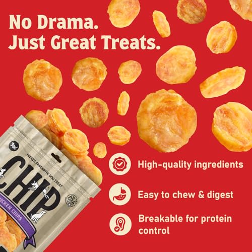 Image of Chip Chops Chicken Chips Coins Dog Treats High Protein Dog Treats Healthy Dog Snacks Easily Digestible Training Treats for Puppies Adult Dogs All Breeds Natural Chicken Flavor 70g