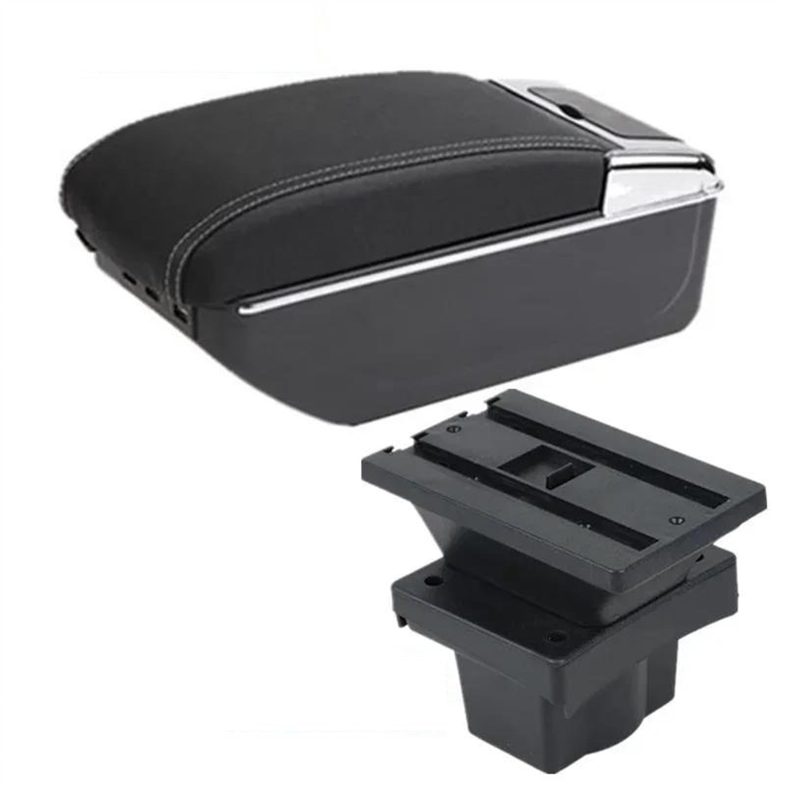 NOHEEU Car Armrest Box 2019-2023 Central Storage With USB Accessories For Virtus For Polo(D white line 7USB)