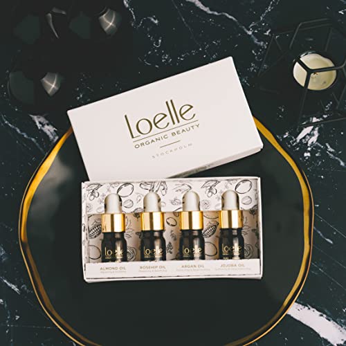 Loelle, Skin Care Gift Pack with 4 x Body Oils, Natural Cosmetics Set incl. Almond Oil, Rosehip Oil, Argan Oil and Jojoba Oil - Image 4