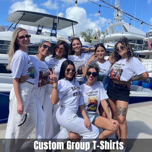 Custom Front & Back T Shirts for Men Women Personalized T-Shirt Add Your Own Design with Image Text Logo Black4