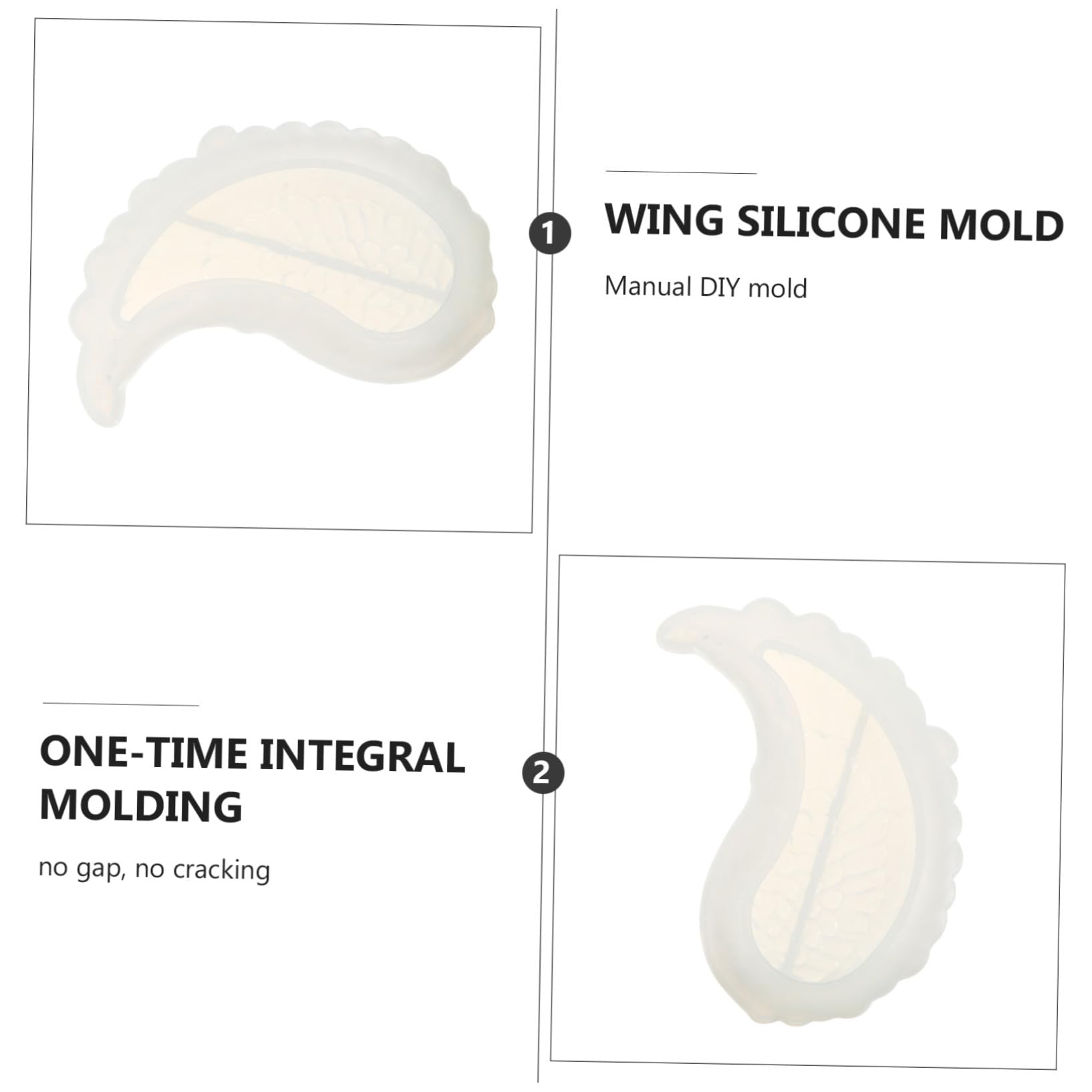 Angoily 3 Pares Molde de Silicona para Joyería con Diseño de Alas de Ángel para Creaciones Manualidades Diy