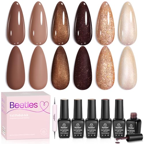 Image of Beetles Brown Gel Nail Polish Set, Brownie Bliss 6 Colors Fall Gel Polish