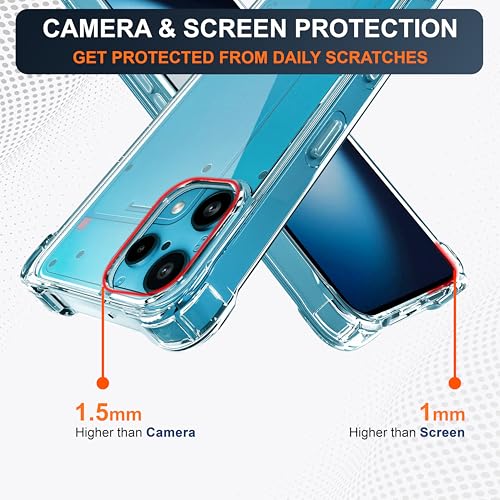 Image of CEDO Cover for Nothing Phone 3a Lite (5G) | Camera Protection Shockproof Bumper-Edge | 360 Degree Protection Acrylic Crystal Clear TPU+PC | Transparent Back Case Backcover (Transparent)