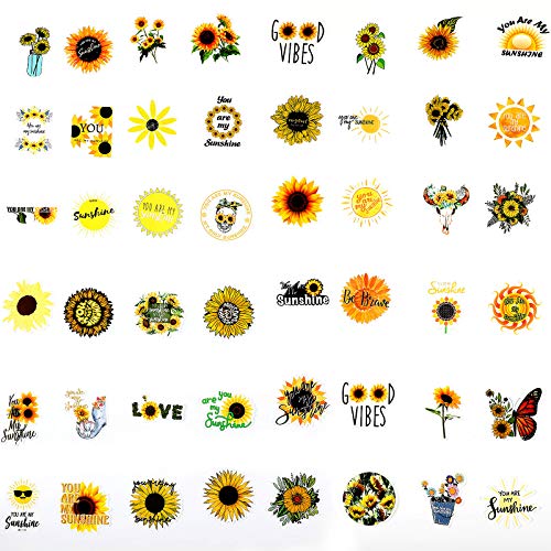 image for Yisong 145 Pieces Sunflower Stickers Sunflower Vine Themed Decal Vinyl