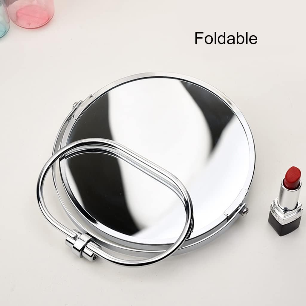 1x/3x デスク用拡大鏡メイクアップミラー 両面360&deg;回転デスクミラー、ポータブルテーブル小型スタンディングミラー 化粧品用