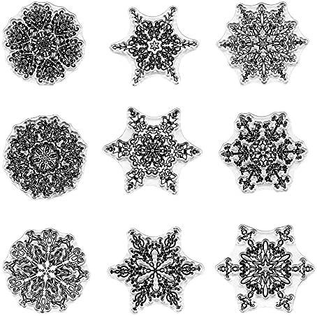 Amazon.com: Christmas Snowflake Clear Stamps Silicone Stamp Cards with ...