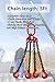Chain Sling 2/5Inch X 5 Ft 6614lb 4 Leg with Sling Hooks and Adjusters Grade 80Alloy Steel Engine Chain Hoist Lifts【3 Ton】