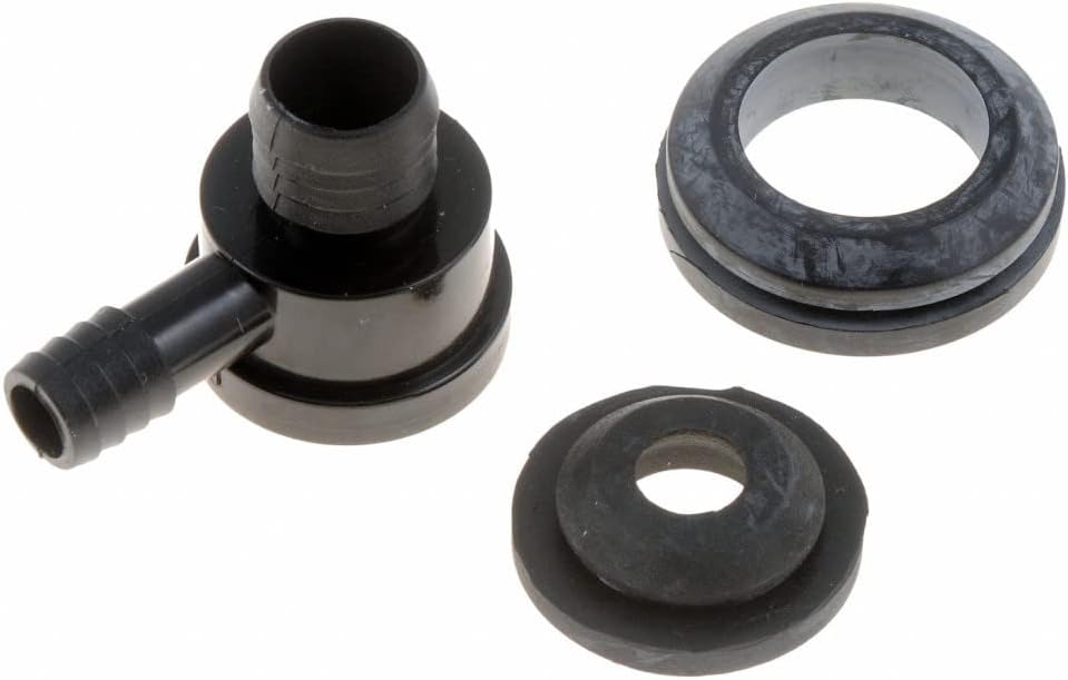 KarParts360 Power Brake Booster Check Valve | Plastic | Black | 90 Degree Fitting Outlet Angle | 1.055 Millimeters Grommet End Outside Diameter | .53 Hose End Outside Diameter