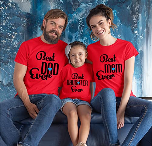 Image of Hangout Hub GiftsCafe.MWG1 Family Tshirt | Best Dad Mom Daughter Ever Printed Tees | Regular Fit Twinning T-Shirts (Cotton | Pack of 3 | Black)