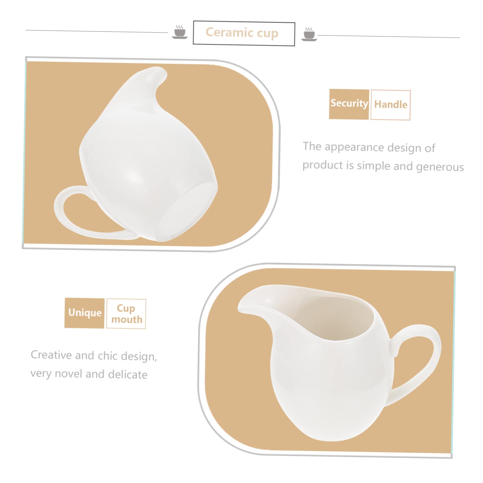 Cabilock Heat-resistant Ceramic Milk Pitcher 330ml Lid Versatile Cup for Milk Juice Sauce Ideal for Daily Use