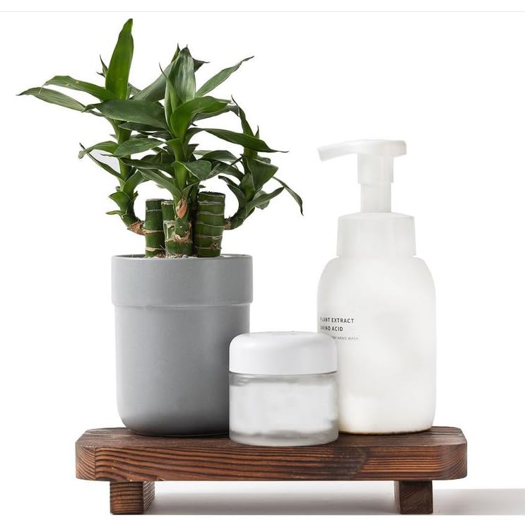 SOMEDA® Rustikales Deko-Holztablett – 22x10 cm, Vintage Holz-Podest für Badezimmer & Wohnzimmer, ideal für Seifenspender, Kerzen & Pflanzen, Braun