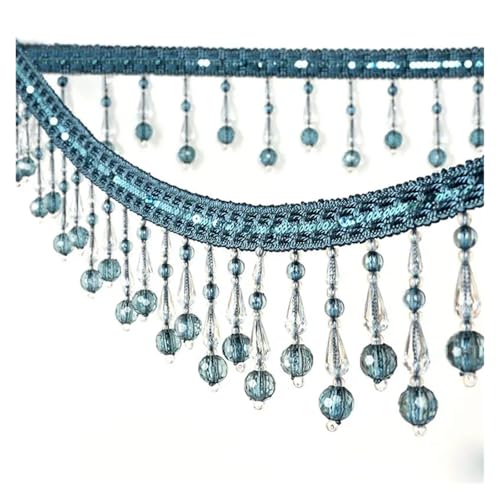 Fleco de borlas con cuentas de cristal de 2M para decoración de cortinas y pantallas 7