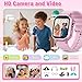 Wiszodet Kids Waterproof Smart Watch Girls Gift Age 3-12 with 39 Game HD Touch Screen Music Player Video Camera Pedometer Alarm Clock Birthday Gift for 6 7 8 9 Year Olds Pink
