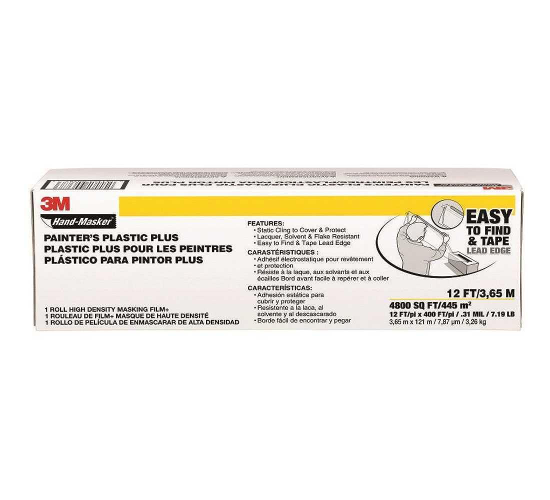 3M Hand masker Painters Plastic Plus MFB-12, 12 ft x 400 ft x .31 mil(3,65 m x 121 m x .00787 mm)