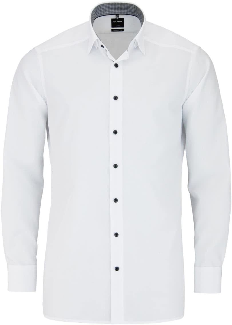 OLYMP Bezner KG Men's Plain Button Down Formal Shirt white Weiß
