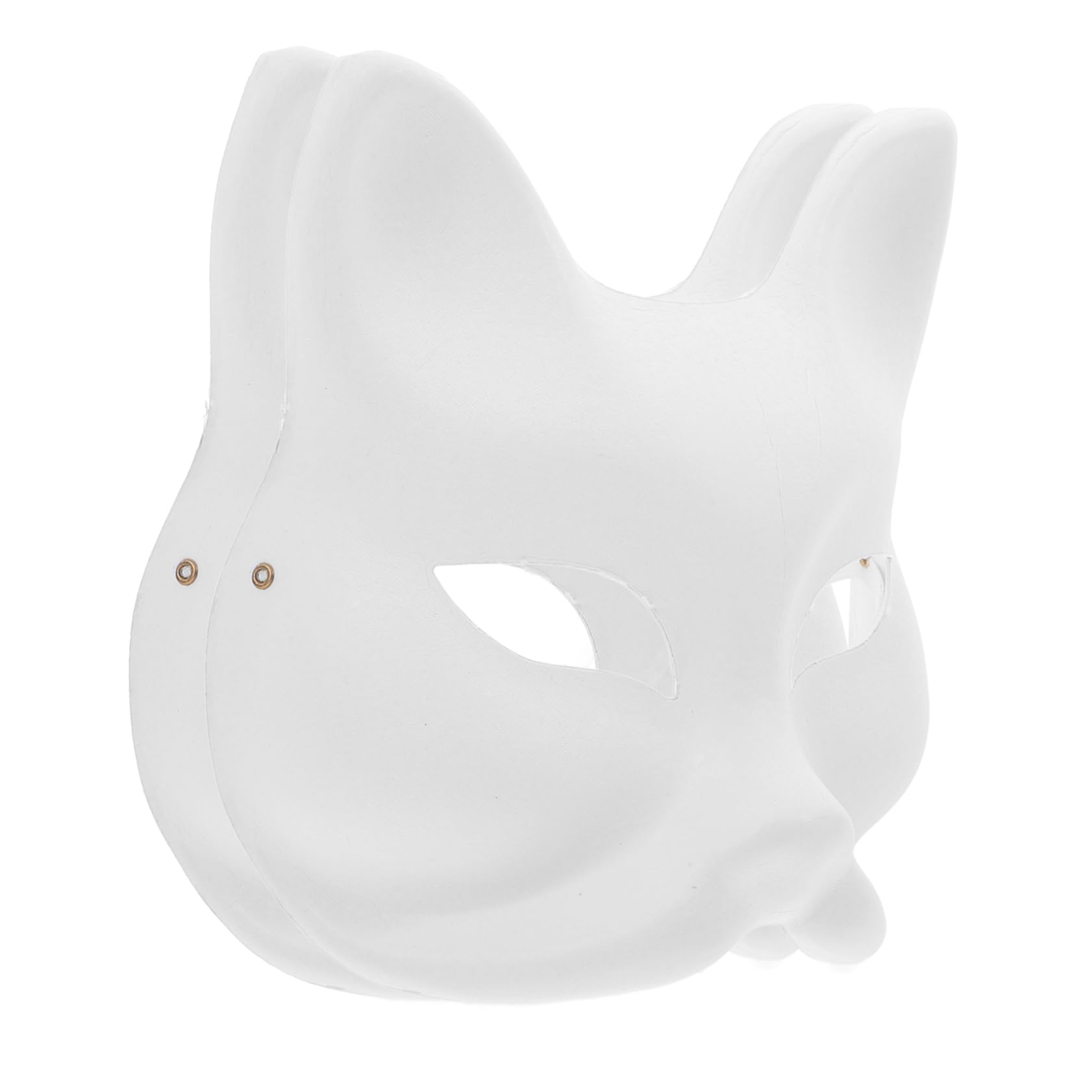 2pcs Unpainted Fox Mask for DIY Crafting Blank Masquerade Masks for Halloween Carnivals Parties Performance