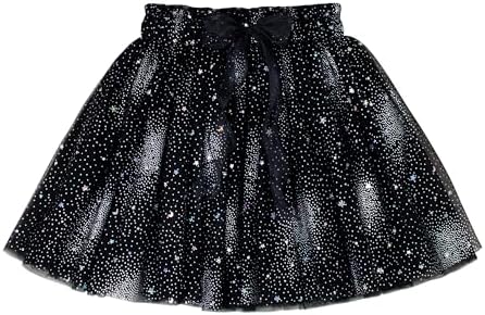 LYSMuch 3T-10Y Toddler Girls Tutu Skirt Stars Sequins Girl Short Skirts Princess Birthday Party Sparkle Bow Tulle Dress