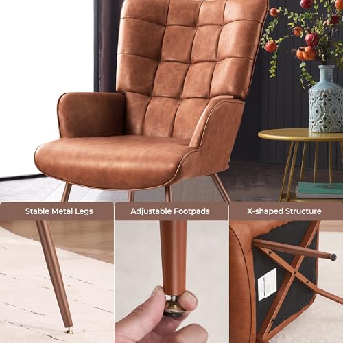 Sillón Plegable Cuero Sintético Marrón miniatura 5